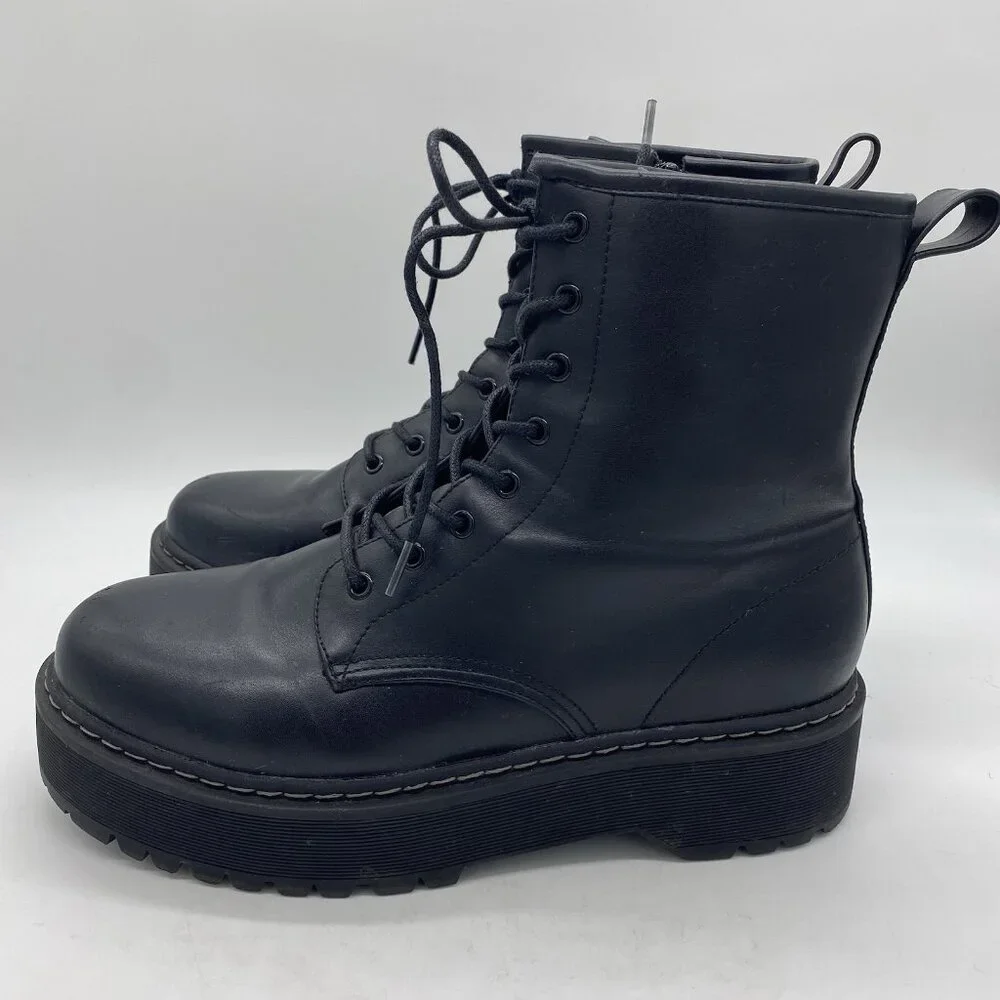 Steve Madden Basille Lace Up Platform Lug Sole Boot Women 11 Combat 90s Grunge - Picture 5 of 16